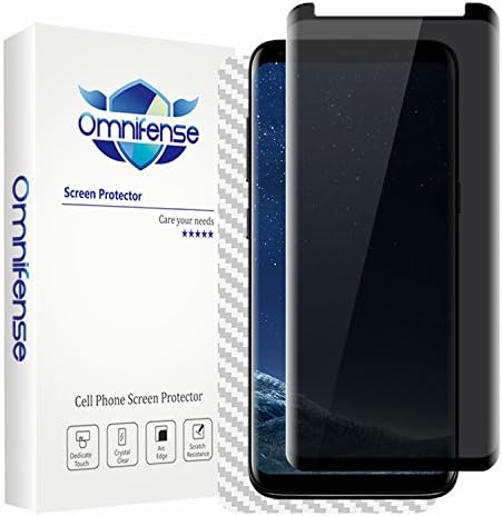 Galaxy S8 Plus Screen Protector Privacy, 2-Way Anti Spy Case Friendly Tempered Glass 9H Anti Scratch 3D Curve Fit Glass Screen for Samsung Galaxy S8+, with 1 Pack Soft Skin Protector for Back