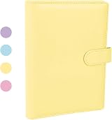 falllea A5 PU Leather Ring Binder 6 Ring Refillable Binder Cover Yellow