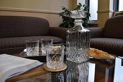 KOVOT 8 Piece Whiskey Bar Set - Includes Decanter, (6) Glasses and Tray