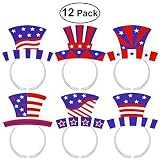 Fourth of July Headband Hair Clasps Patriotic Foil Tiaras Independence Day Party Hats USA Party Supplies (Fourth of July Headband)