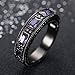 JunXin® European Style Purple Amethyst Two Pieces Black Couple Rings for Women Mens(Women Sz5-10,Men Sz5-12)
