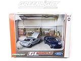 1966 FORD MUSTANG & 2010 FORD MUSTANG GT * GL Muscle * Limited Edition 2011 Greenlight Collectibles 1:64th Scale Diorama Die-Cast Vehicles
