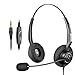 Arama Binaural Headset with Noise Canceling Boom Mic and Adjustable Fit Headband for iPhone Samsung Blackberry LG Huawei HTC ZTE Mobile Phone and Smartphones with 3.5mm Jack (A200MP-D)