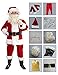 ADOMI Santa Claus Costume for Men Adults Santa Suit 11pcs Mens Red Deluxe Christmas Clause Outfit Cosplay Vacation Suits Set 2XL