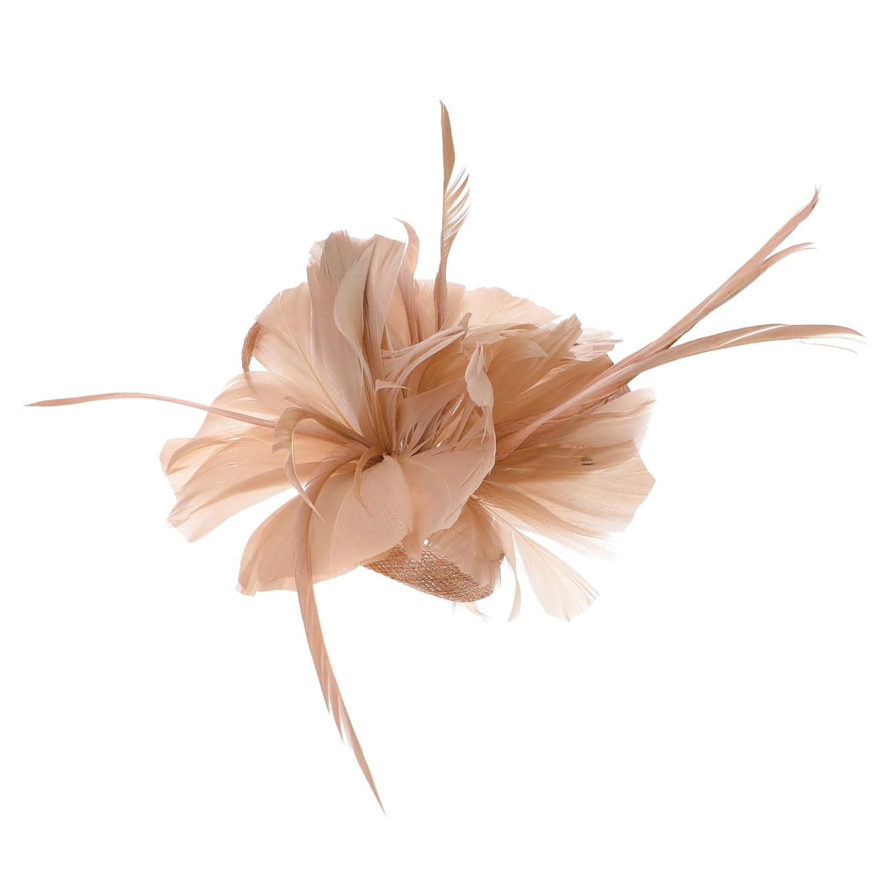 Lurrose Nude Pink Headdress Hair Clip 5.5 Inch Fascinator Clip for Wedding Tea Party Hair Accessories for Women