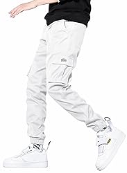 JMIERR Work Pants for Men Stretch Elastic Waist