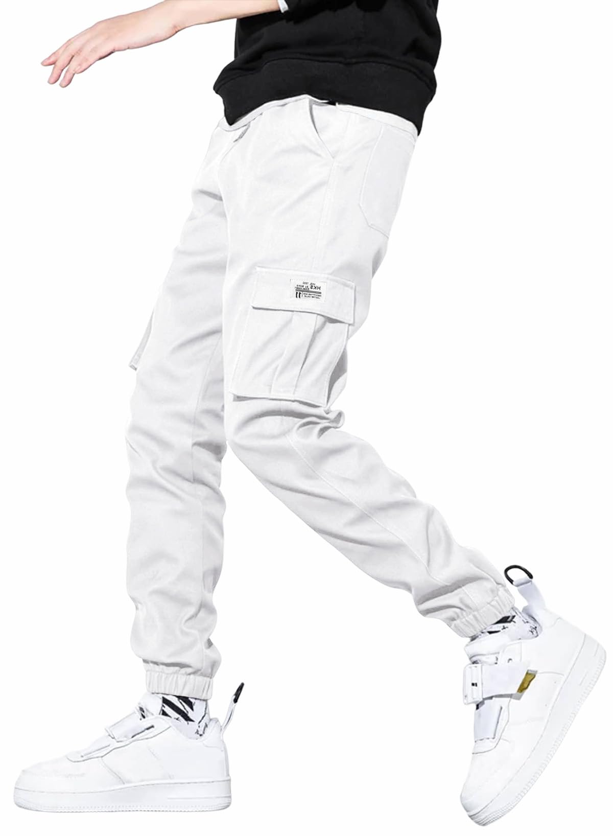 JMIERR Work Pants for Men Stretch Elastic Waist