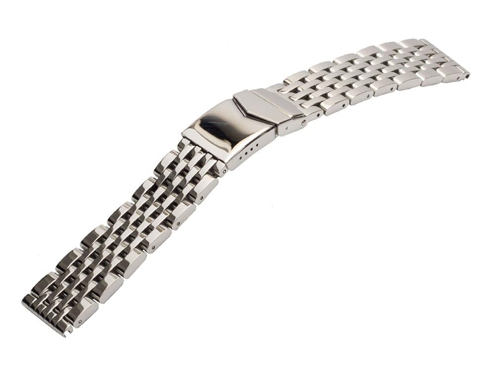Buy 18mm Breitling Navitimer Style Solid Link Stainless Steel Metal