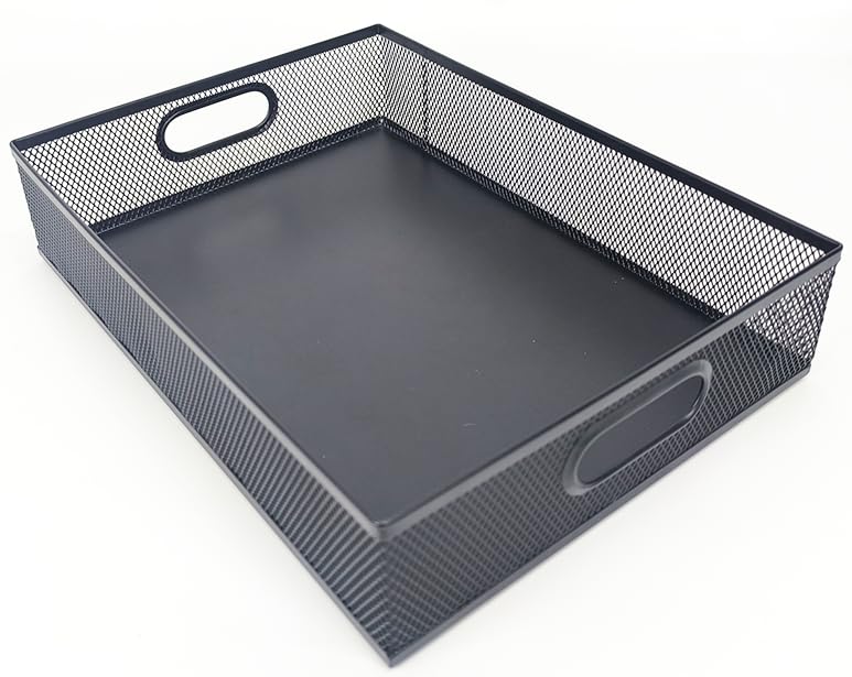 Photo 1 of RHONZHAO Metal Mesh Desk Organizer Tray, A4 Large Office Storage Box Set, 12.6X 9.1 x 2.8Inches