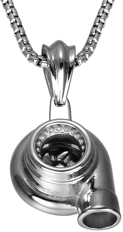 Daeou Herren Halskette Mann Anhanger Edelstahl Halskette Anhanger Turbo Motor Anhanger Schmuck Fur Herren Amazon De Sport Freizeit