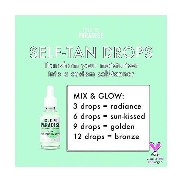 Isle of Paradise Self Tan Drops Medium (30 ml) Add Self Tanning Drops to Skin Care Natural Ingredients & Vegan