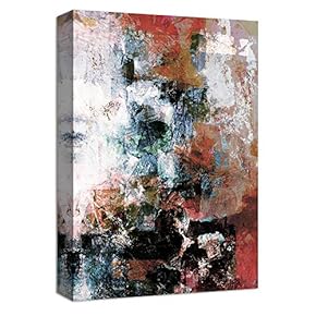 Canvas Wall Art Abstract Ink Collage Design Painting Artwork for Home Prints Framed - 12x18 inches