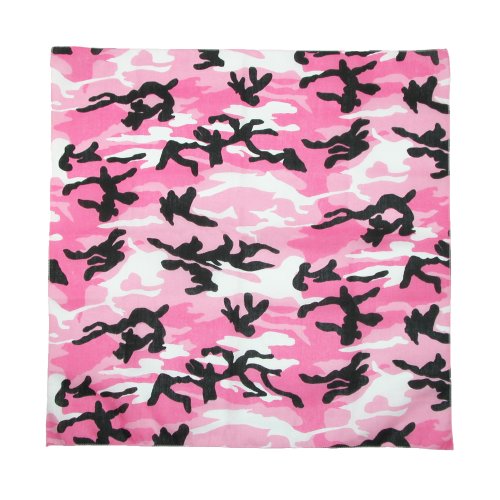 CTM Women's Cotton Pink Camouflage Bandana, Pink