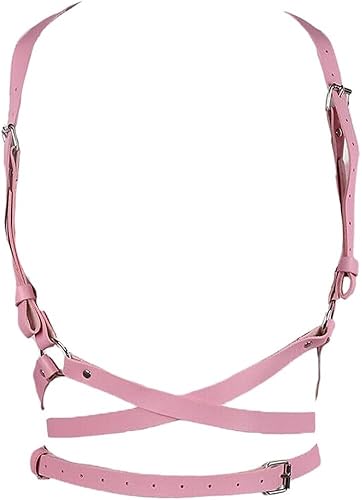 FIAVUS Women Leather Chain Belt Punk Waist Chest Harness  display picture 2