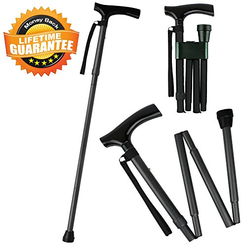 Kitchen Krush Canes and Walking Sticks for Men and Women Travel Adjustable Folding Walking Cane Best Mobility Aids for Seniors Disabled and Elderly