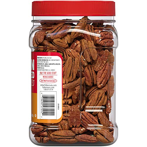 Fisher Snack Oven Roasted Never Fried Mammoth Pecans, 17 Ounces, Made