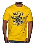 Harley-Davidson Men's Retro Racer Short Sleeve Crew Neck T-Shirt, Yellow