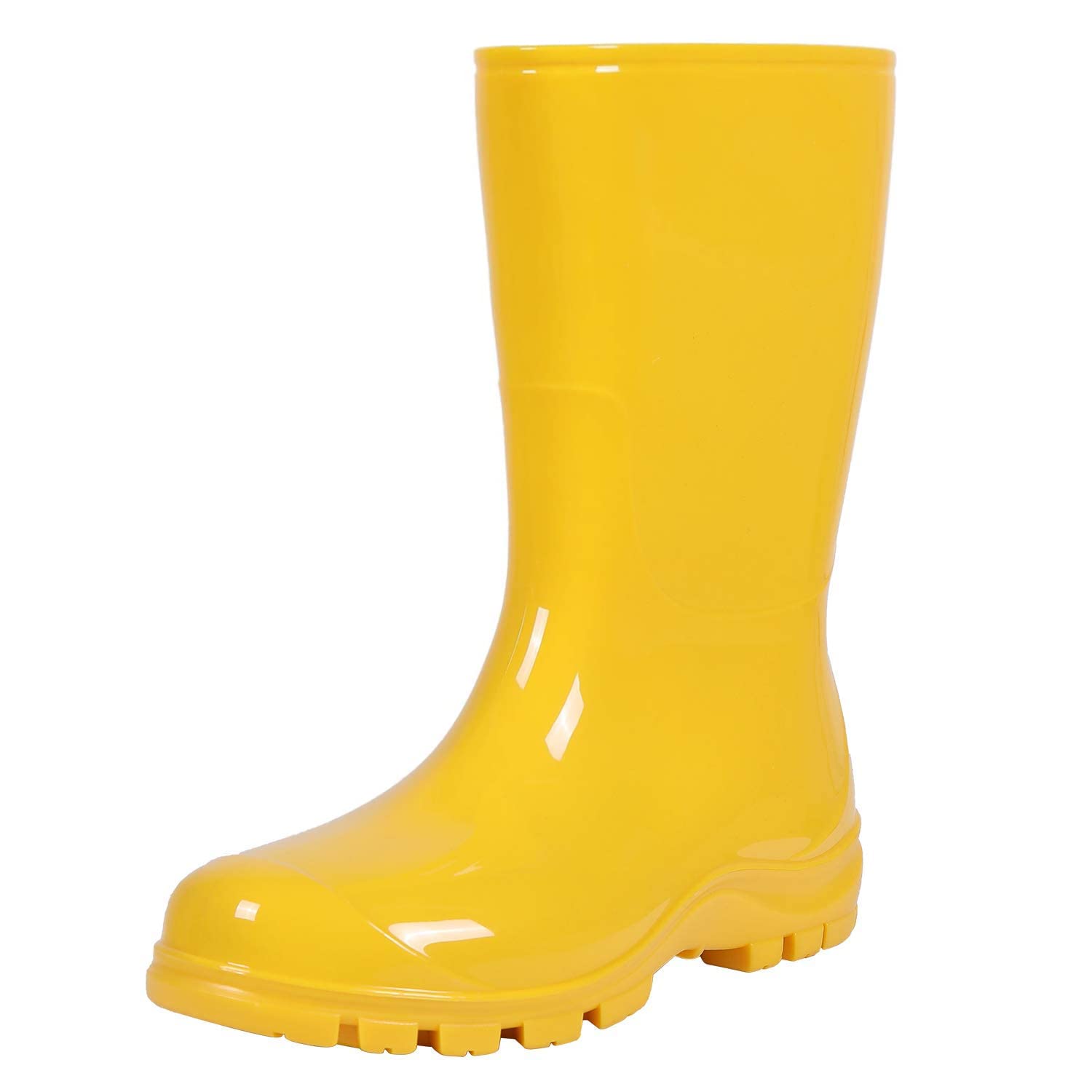 Photo 1 of Asgard Women's Mid Calf Rain Boots Short Rubber Boots Waterproof Garden Shoes for Ladies Yellow 37 (7)