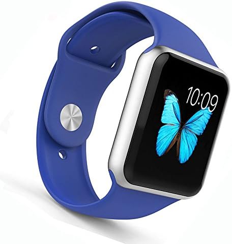 Apple Watch Band - WantsMall Soft Silicone Sport Style Replacement iWatch Strap for 38mm Apple Watch Models (Royal Blue)