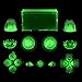YTTL®Glow in the Dark Full Buttons Set Trigger Dpad Thumbsticks For PS4 Playstation 4 Controller Gen 1 PS 4 Controller