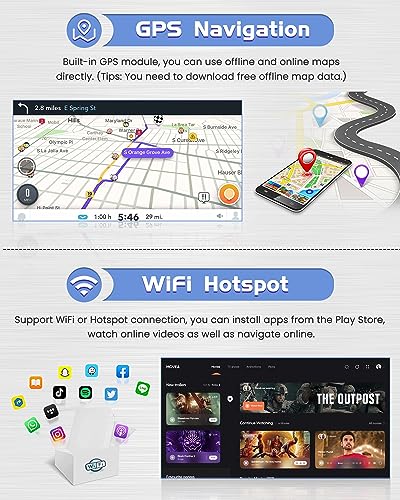 Hikity 2G 64G Car Radio for Mazda 3 2006-2012 with Carplay Wireless Android Auto, 9 Inch Android 15 GPS Car Radio with WiFi Bluetooth RDS EQ FM USB SWC MIC Reversing Camera