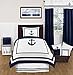 Sweet Jojo Designs Anchors Away Collection Nautical Navy and White Boys Window Valance