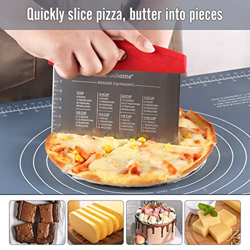 Bench Dough Kitchen Scraper Knife, Ourokhome Stainless Steel Bench Chopper for Baking, Bread