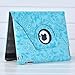 Ctech 360 Degrees Rotating Stand (Blue) Stylish Embossed Flowers Case for iPad 3 / The New iPad (3rd Generation) /iPad 2, Supports Smart Cover Wake/Sleep Function