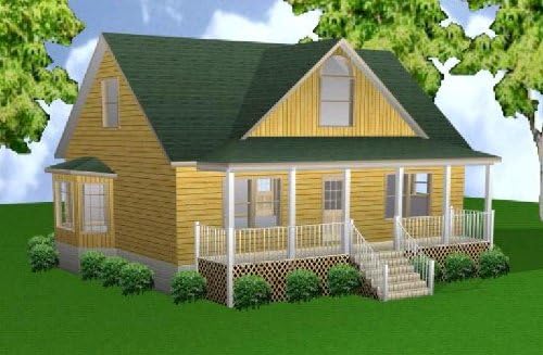 Amazon Com Easy Cabin Designs 28x36 3 Bedroom 2 1 2 Bath Plans
