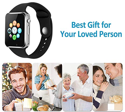 Smart Watch Phone Camera, IOQSOF Touch Screen Smart Wristwatch, Bluetooth Smart Watch Cell Phone with 2G Sim Card Slot for Samsung, LG, HTC, Google, Sony Android IOS Smartphone Men Women Kids Boys - Thumbnail 3