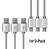 USB C Cable, THUSTAR 3.3ft(1m) Hi-speed USB Type C Cable (USB-C to USB-A) with 56k Resistor for OnePlus 3, ChromeBook Pixel, LG G5, HTC 10 and More (Pack of 3)