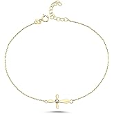 100% 14k Pure Gold Bracelet - Adjustable, Dainty Bracelet for Women, Mom, Grandma, | Charm Jewelry for Her Birthday, Mothers Day, Mothers Day Gifts | 8''