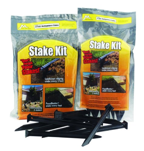 Master Mark Plastics 12120 ABS Plastic Stake Anchors For Landscape Edging  10 Inch, 20 Pack