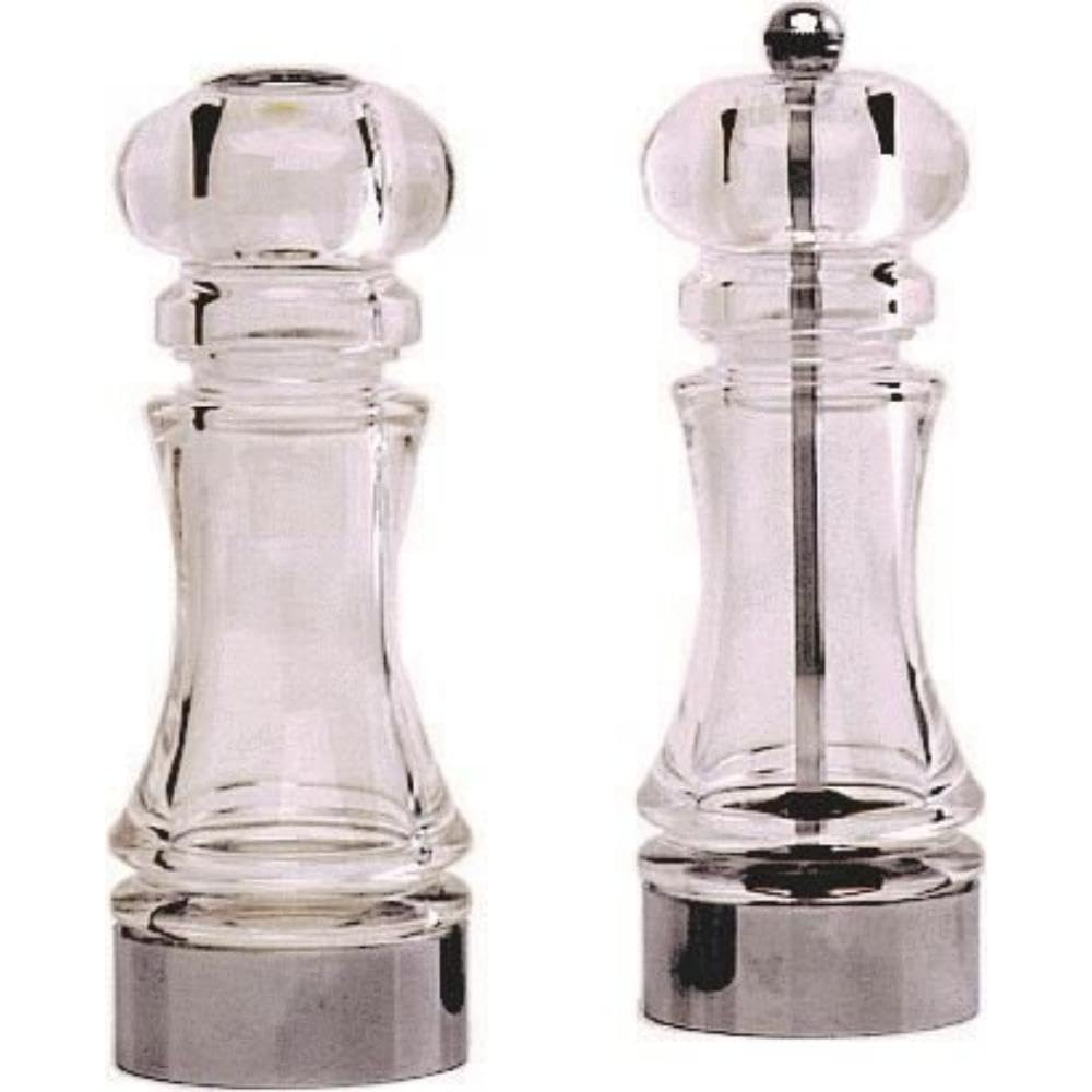 Genware NEV-9103 Shaker Set, Acrylic Pepper Mill And Salt (Pack of 2)