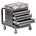Gas Monkey Creeper Seat and Tool Box Combo - 3-Drawers Toolbox with 4 Rolling Casters - 450 Lbs Capacity