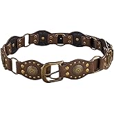 Bemous Western Leather Belts Cowgirl Belts for Women Brown Country Belt