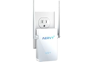 AERVY WiFi Extender Internet Booster for Home Longest Range Up to 9,800 sq.ft and 35+ Devices, Wi-Fi Signal Amplifier Works with House/Outdoor, Wireless Repeater with Ethernet Port and Easy Setup