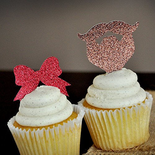 Confetti Momma Gender Reveal Party Decor Beards Or Bows Cupcake Toppers 12ct From Amazon Sportspyder
