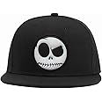 ADJUEMB Classic Snapback Hats Skull Embroidery Adjustable Flat Bill Hat Unisex Baseball Caps