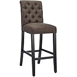 CangLong Tufted Leather Kitchen Bar Height Stool Chair for Bar, Kitchen, Dining Room, Living Room and Bistro Pub, 45"H, Set o