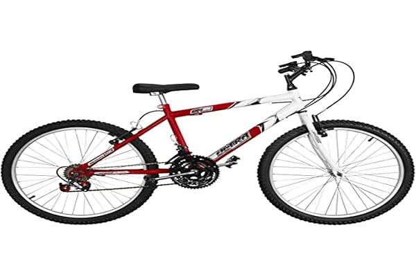Bicicleta de Passeio Ultra Bikes Esporte Bicolor Aro 24 Reforçada Freio V-Brake,18 Marchas Vermelho/Branco Bicicleta de Passeio Ultra Bikes Esporte Bicolor Aro 24 Reforçada Freio V-Brake,18 Marchas Vermelho/Branco