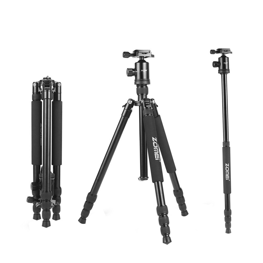 Zomei Z818 Professional Camera Tripod Monopod With Ball Head/Quick Release Plate and Carrying Case (Black)