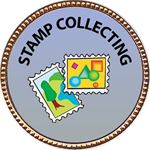 Stamp Collecting Award, 1 inch dia Gold Pin "Creative Arts and Hobbies Collection" by Keepsake Awards - Thumbnail 5