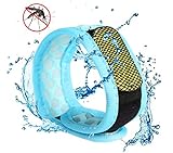 Mosquito Repellent Bracelet - Ideal Pest Control for Camping Hiking Fishing Hunting, 100% Natural Oil Safe and Lightweight for Adults & Kids - Waterproof Wristband & Insect Protection (Light Blue)