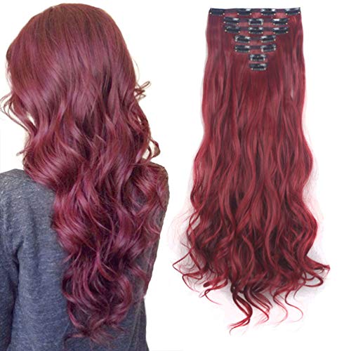 3-5 Days Delivery 7Pcs 16 Clips 24 Inch Wavy Curly Full Head Clip in on Double Weft Hair Extensions