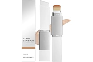 Korean Color Changing Foundation Stick, with Dual-Ended Detachable Brush, Color Changing Foundation Stick, Medium to Full Cov