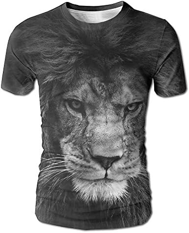 Black Lion Mens Fashion Sport Costom Shirt Young Casual Tops Tshirts L