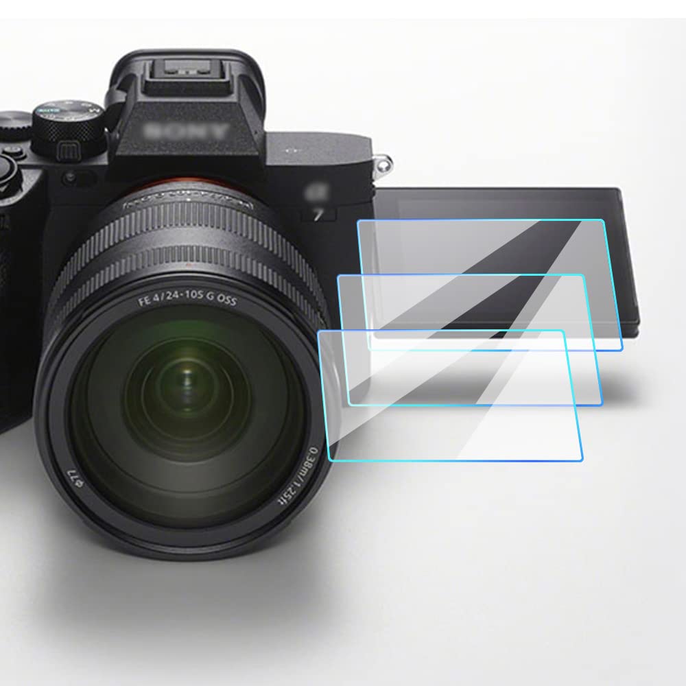 FANZR A7IV Screen Protector Compatible for Sony Alpha 7 IV Camera, 0.3mm 9H Hardness Anti-Fingerprint Tempered Glass (3 Pack)