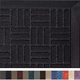 Gorilla Grip Original Durable Rubber Door Mat, 29x17, Heavy Duty Doormat, Indoor Outdoor, Waterproof, Easy Clean, Low-Profile Mats for Entry, Garage, Patio, High Traffic Areas, Black Maze