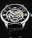 Stuhrling Original Men's 574.02 Executive II Automatic Skeleton Black Leather Band Watch